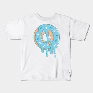 Dripping Donut Skull (Mint) Kids T-Shirt